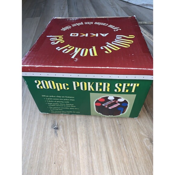 NIB - AKKO 200 Piece 5-gram Heavy Casino Poker Chips Wheel (New) - Picture 4 of 5